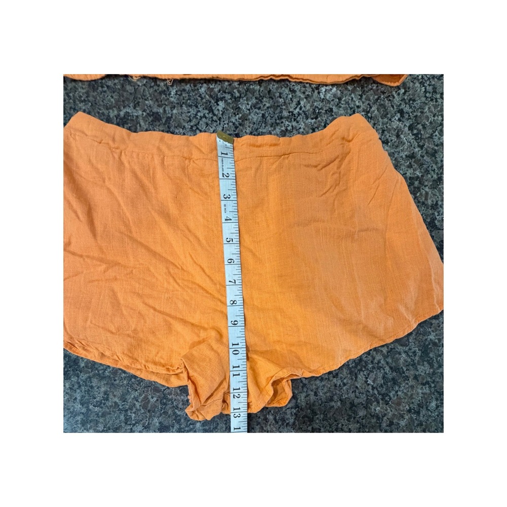 Showpo Orange Linen Blend Two Piece Set Crop Top and Shorts Womens Size 10 - Picture 5 of 6